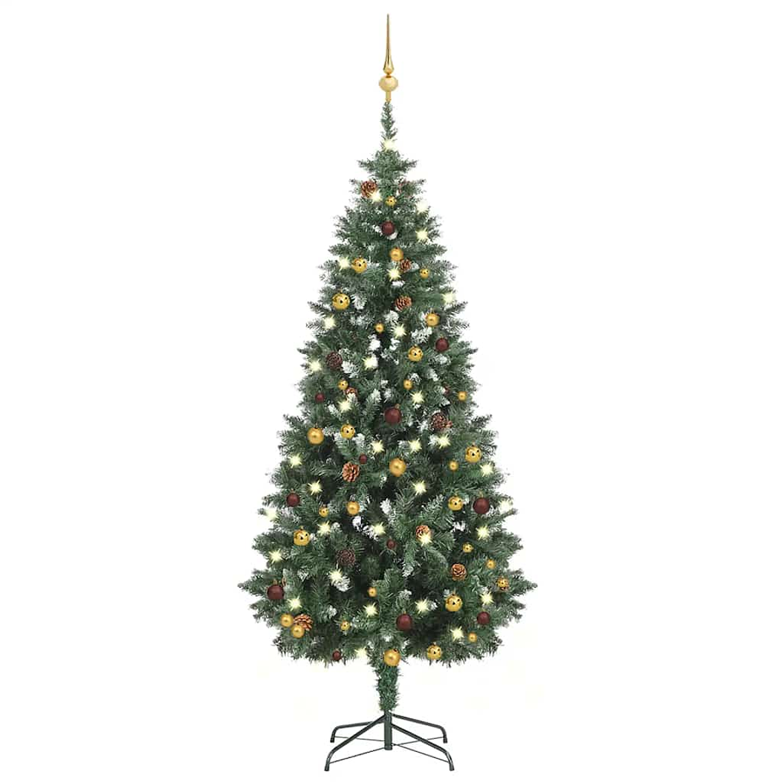 vidaXL Árvore Natal artificial pré-iluminada c/ bolas 180 cm 1