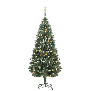 vidaXL Árvore Natal artificial pré-iluminada c/ bolas 180 cm