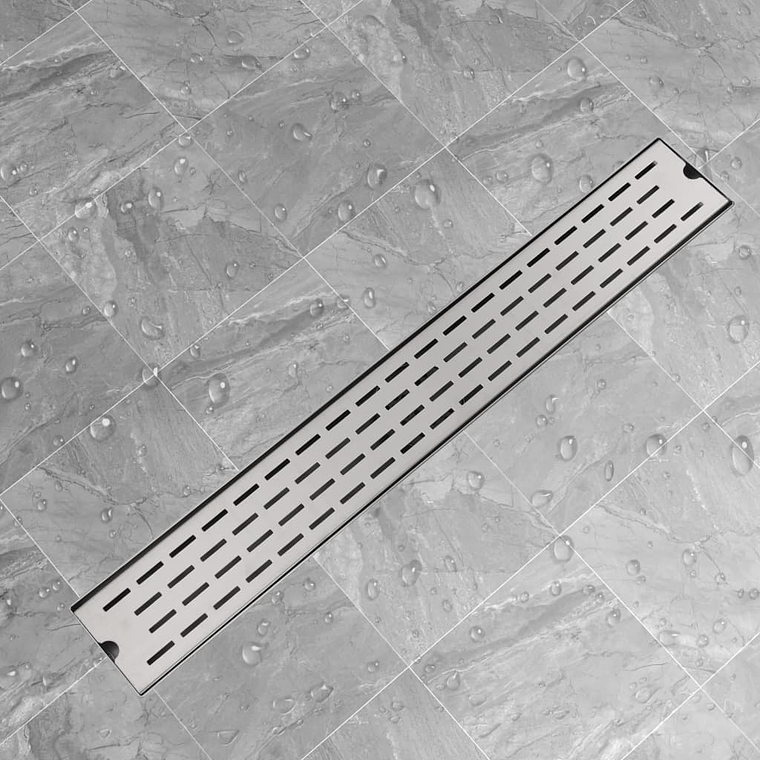 vidaXL Dreno de chuveiro linear linhas 830x140 mm aço inoxidável 1