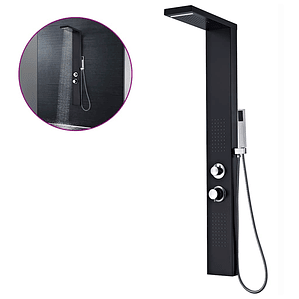 vidaXL Sistema de coluna de duche em alumínio preto mate
