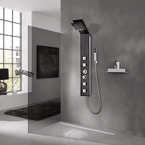 vidaXL Sistema de coluna de duche vidro castanho