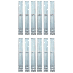 vidaXL Âncora de fixação no chão em L 12 pcs aço galvanizado 5x5x50 cm