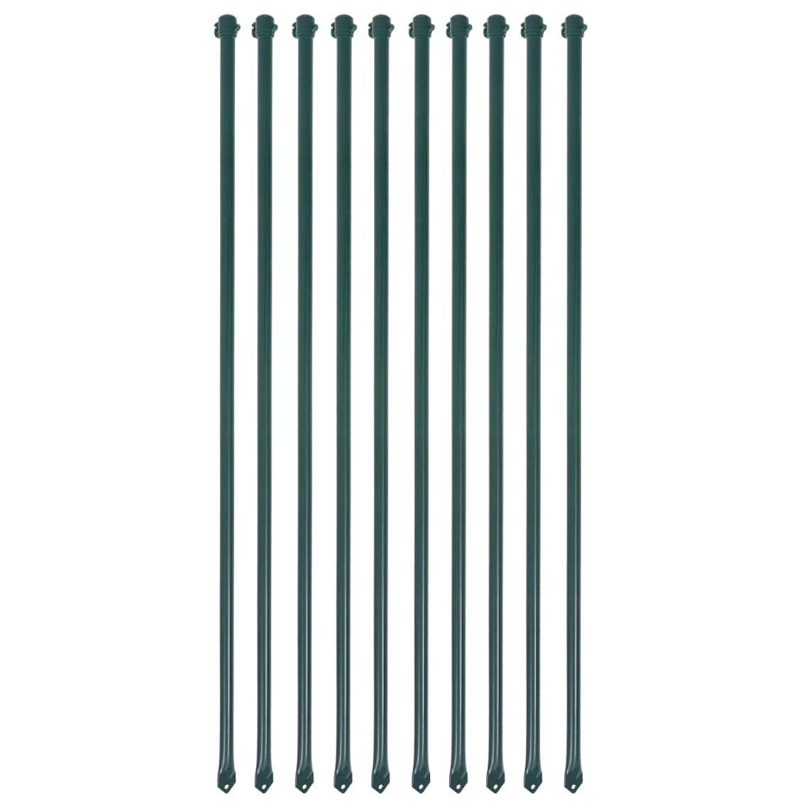 vidaXL Postes de jardim 10 pcs 1 m metal verde 1