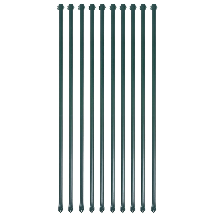 vidaXL Postes de jardim 10 pcs 1 m metal verde 1