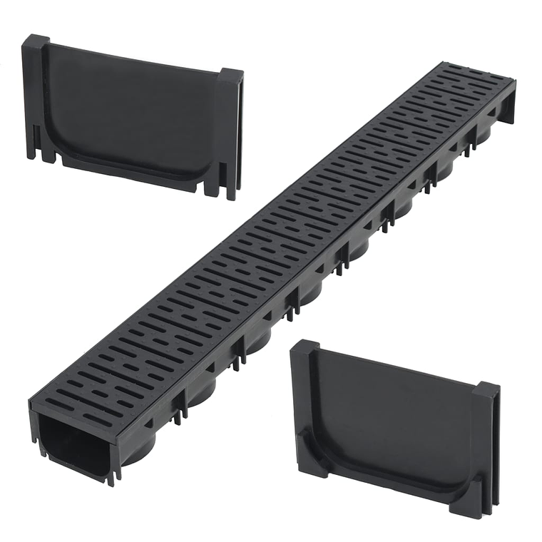 vidaXL Canal de drenagem plástico 1 m 1