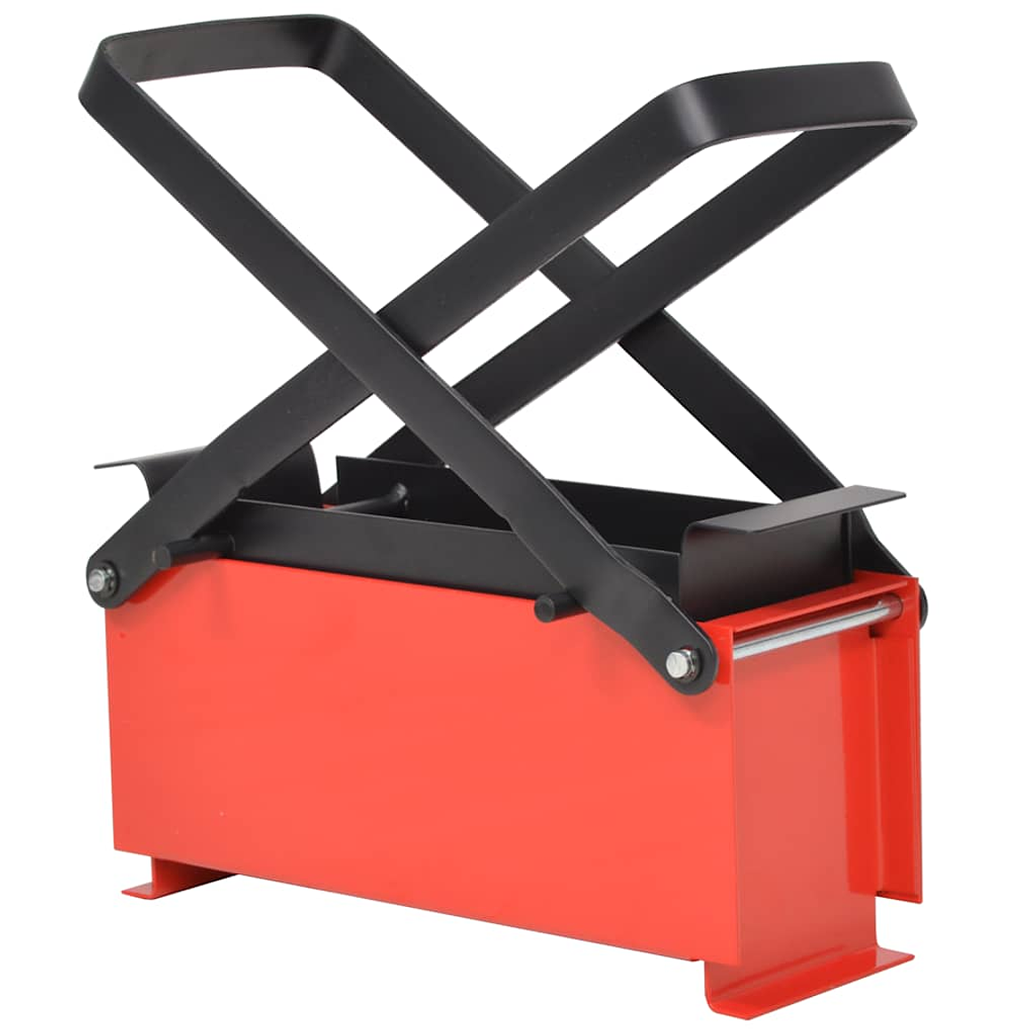 vidaXL Prensa de briquetes de papel em aço 34x14x14 cm preto/vermelho 1