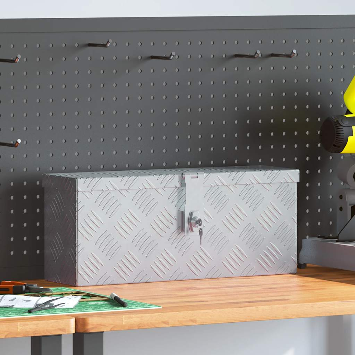 vidaXL Caixa de alumínio 48,5x14x20 cm prateado 1