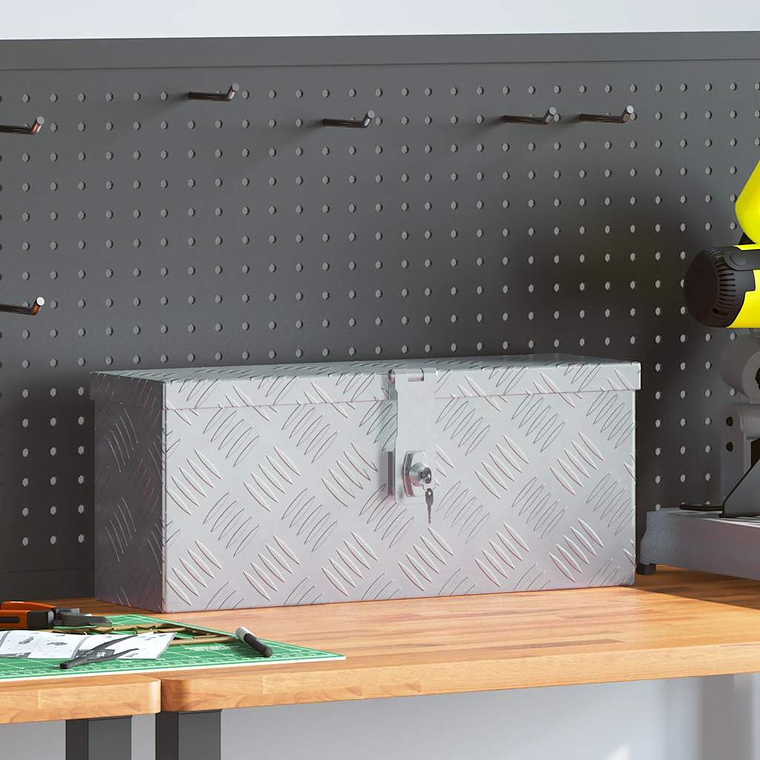 vidaXL Caixa de alumínio 48,5x14x20 cm prateado 1