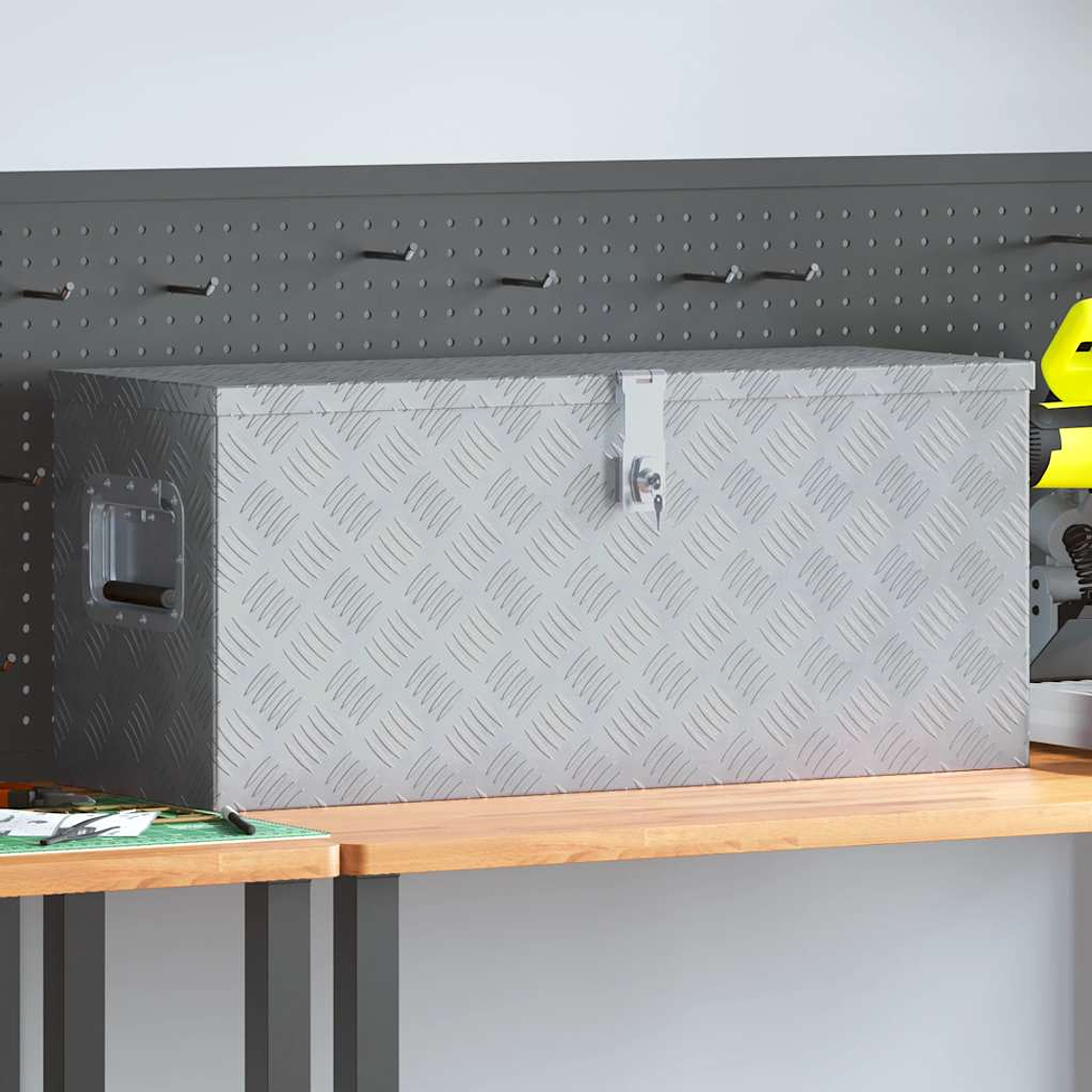 vidaXL Caixa de alumínio 80x30x35 cm prateado 1