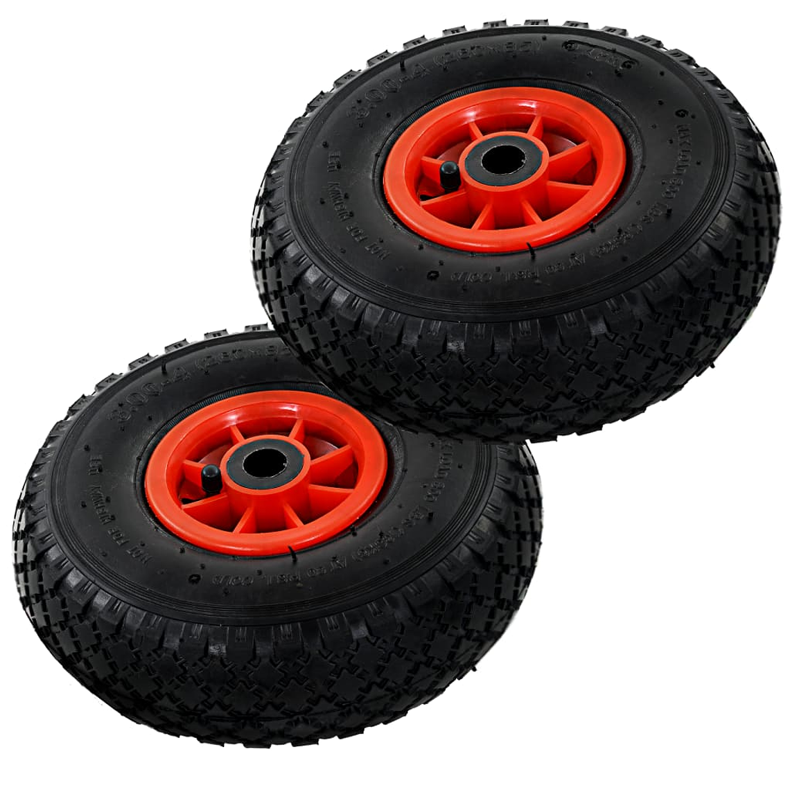 vidaXL Rodas p/ carrinho de carga manual 2 pcs borracha 3.00-4 1