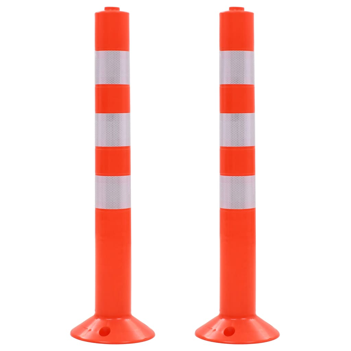 vidaXL Poste de amarração p/ controlo do trânsito 2 pcs plástico 75 cm 1
