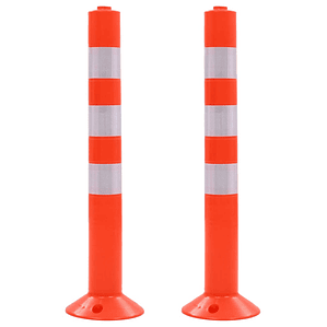 vidaXL Poste de amarração p/ controlo do trânsito 2 pcs plástico 75 cm