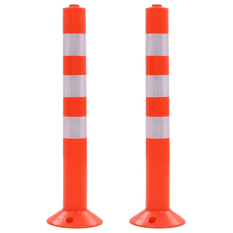 vidaXL Poste de amarração p/ controlo do trânsito 2 pcs plástico 75 cm 1