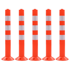 vidaXL Poste de amarração p/ controlo do trânsito 5 pcs plástico 75 cm