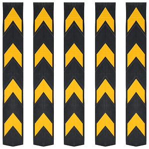 vidaXL Faixas de sinalização refletoras 5 pcs borracha 80 cm 