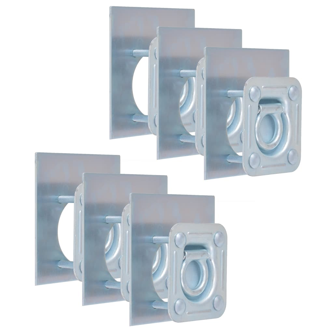 vidaXL Anéis de fixação para atrelados 6 pcs aço galvanizado 2000 kg 1