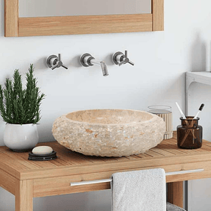 vidaXL Lavatório 40x12 cm mármore creme