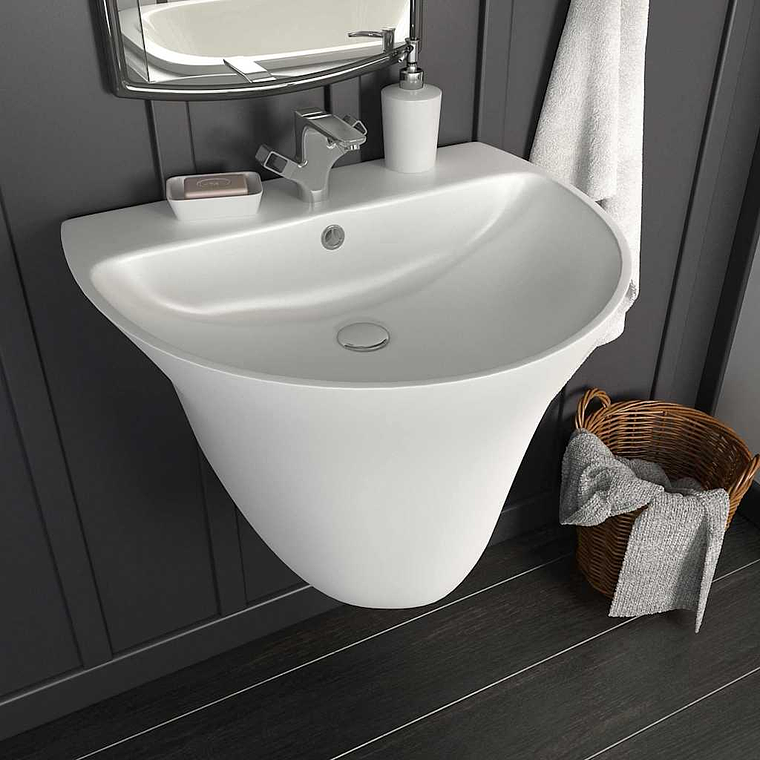 vidaXL Lavabo Branco 56 x 48 x 42 cm Cerâmica Vidrada 1