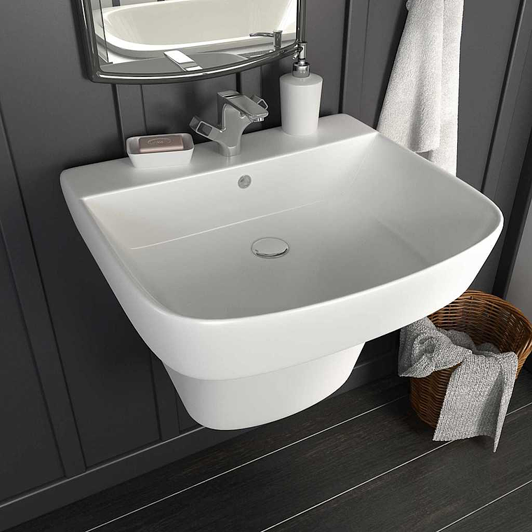 vidaXL Lavabo Branco 50 x 45 x 41 cm Cerâmica Vidrada 1