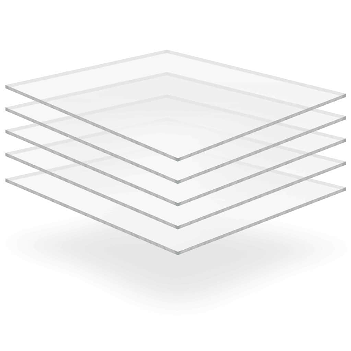 vidaXL Folhas de Vidro Acrílico Transparente 40 x 60 cm Acrílo 1