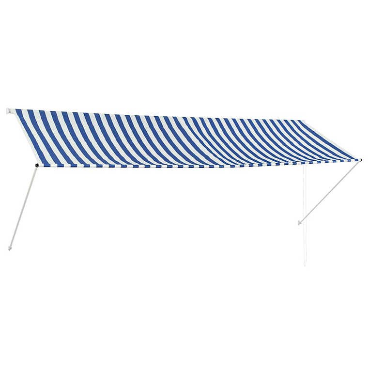 vidaXL Toldo retrátil 350x150 cm azul e branco 1