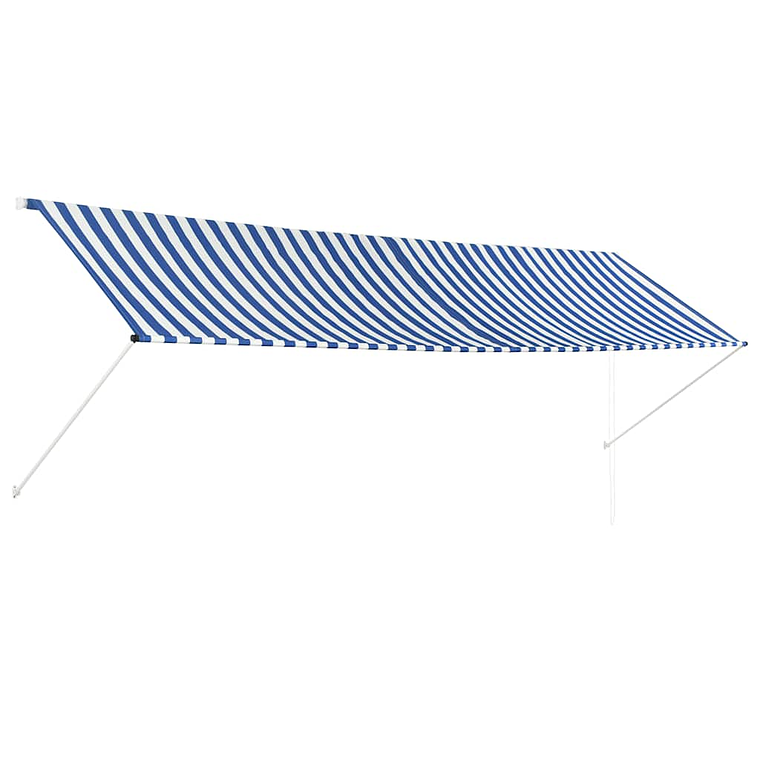 vidaXL Toldo retrátil 400x150 cm azul e branco 1