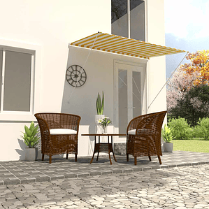 vidaXL Toldo retrátil 200x150 cm amarelo e branco