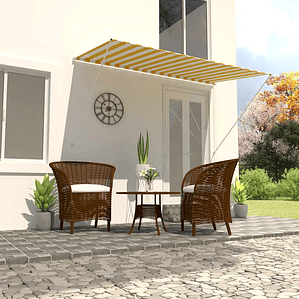 vidaXL Toldo retrátil 250x150 cm amarelo e branco