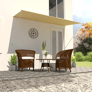 vidaXL Toldo retrátil 300x150 cm amarelo e branco