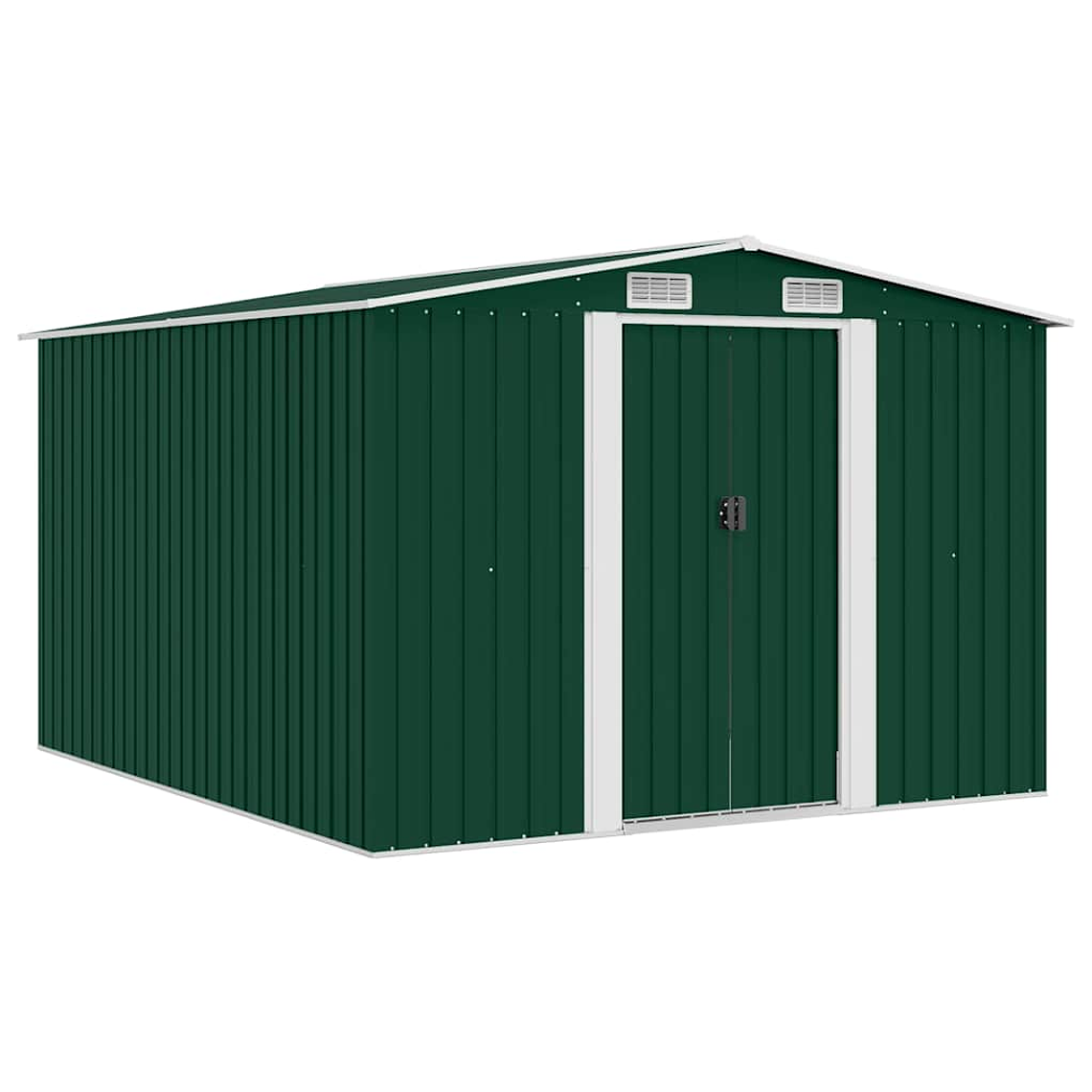 vidaXL Abrigo de jardim 257x298x178 metal verde 1