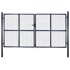 vidaXL Portão de jardim em tela de aço galvanizado 300x200 cm cinza
