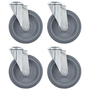 vidaXL Rodas giratórias com furo 4 pcs 125 mm