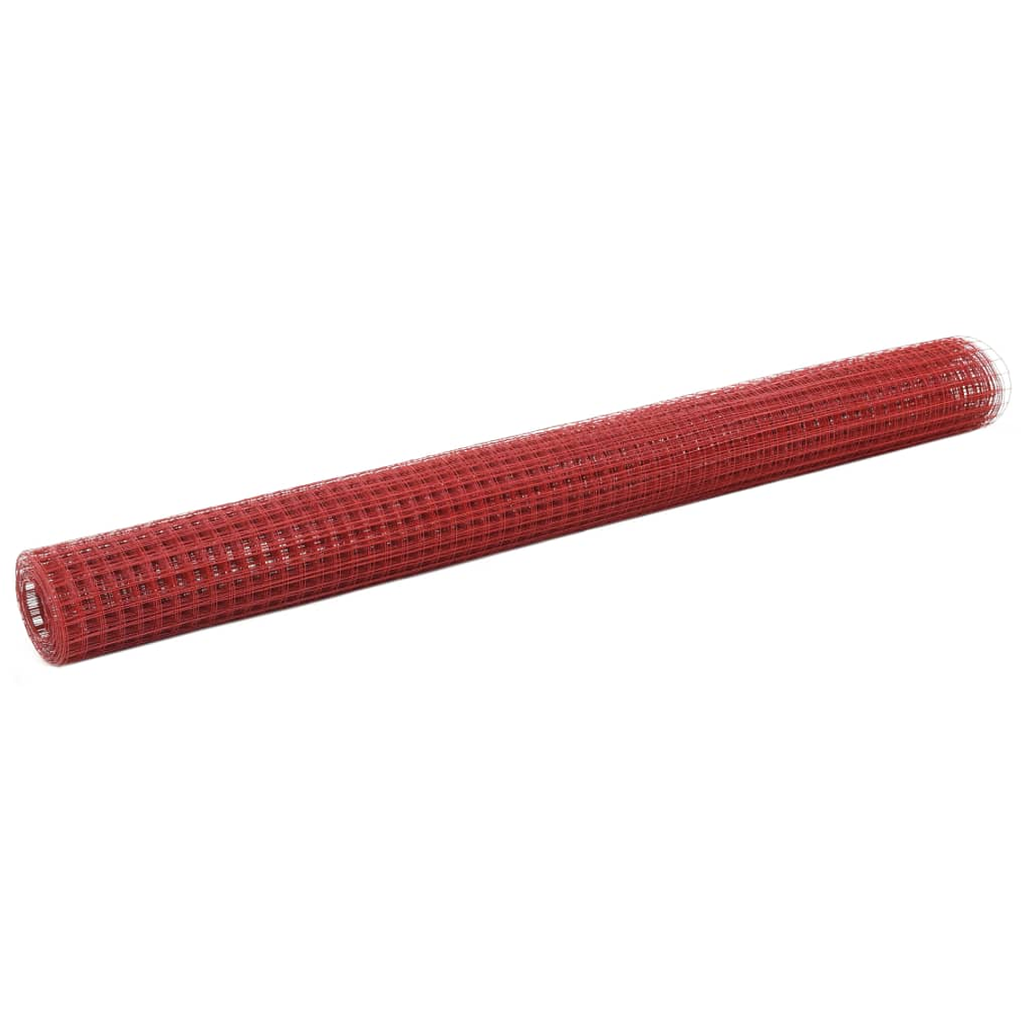 vidaXL Cerca arame galinheiro 25x1,5m aço c/ revestimento PVC vermelho 1