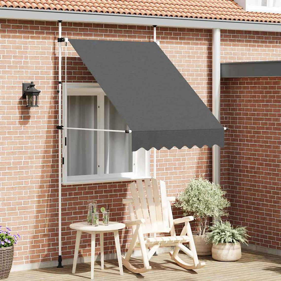 vidaXL Toldo retrátil manual 150 cm antracite 1