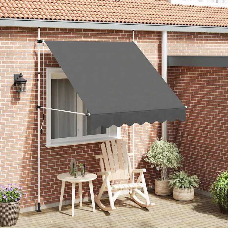 vidaXL Toldo retrátil manual 200 cm antracite 1