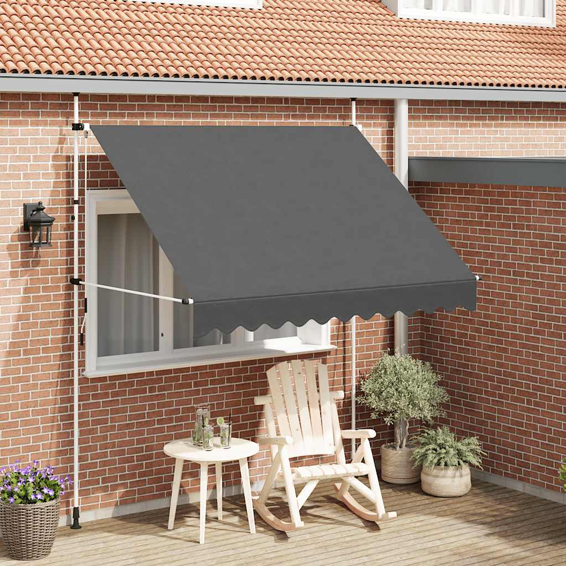vidaXL Toldo retrátil manual 250 cm antracite 1