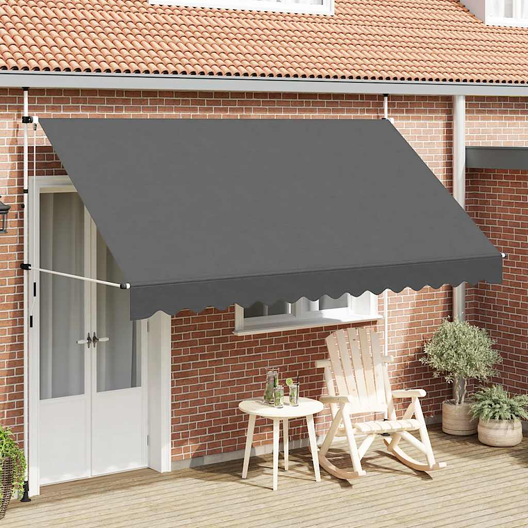 vidaXL Toldo retrátil manual 350 cm antracite 1