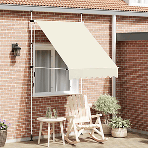 vidaXL Toldo retrátil manual 150 cm creme