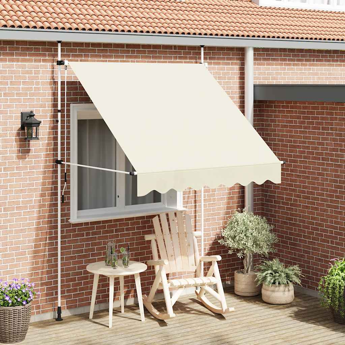 vidaXL Toldo retrátil manual 200 cm creme 1