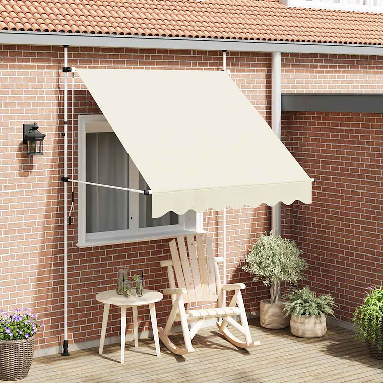 vidaXL Toldo retrátil manual 200 cm creme 1