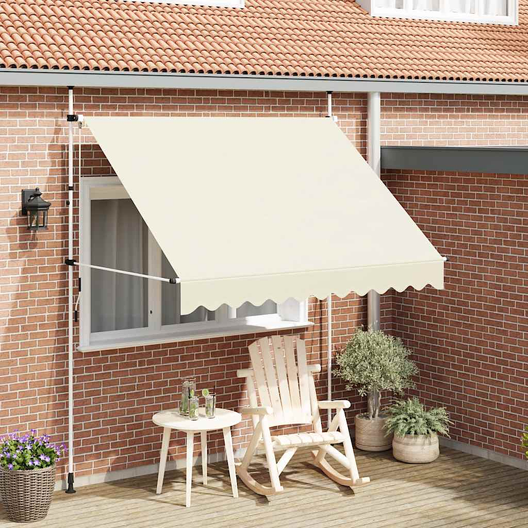 vidaXL Toldo retrátil manual 250 cm creme 1