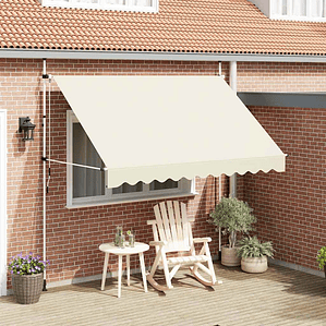 vidaXL Toldo retrátil manual 300 cm creme