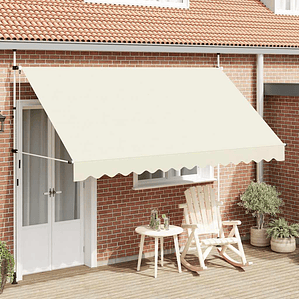 vidaXL Toldo retrátil manual 350 cm creme