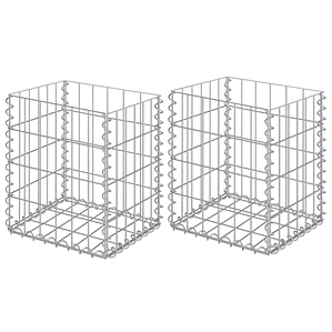 vidaXL Cestos gabião 2 pcs aço galvanizado 30x30x40 cm