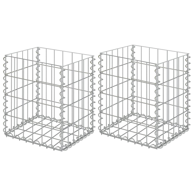 vidaXL Cestos gabião 2 pcs aço galvanizado 30x30x40 cm 1