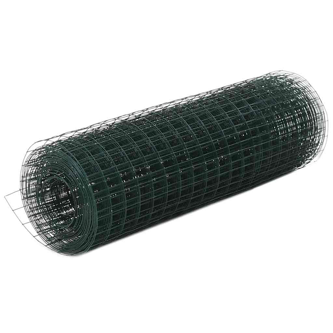 vidaXL Cerca arame galinheiro 10x0,5 m aço c/ revestimento PVC verde 1