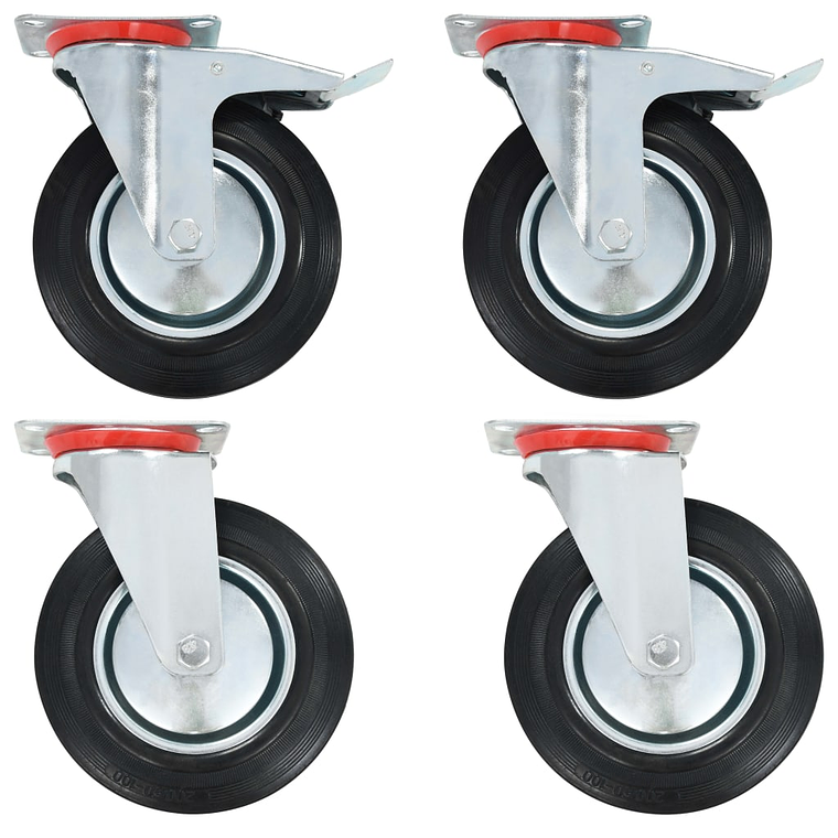 vidaXL Rodas giratórias 4 pcs 200 mm 1
