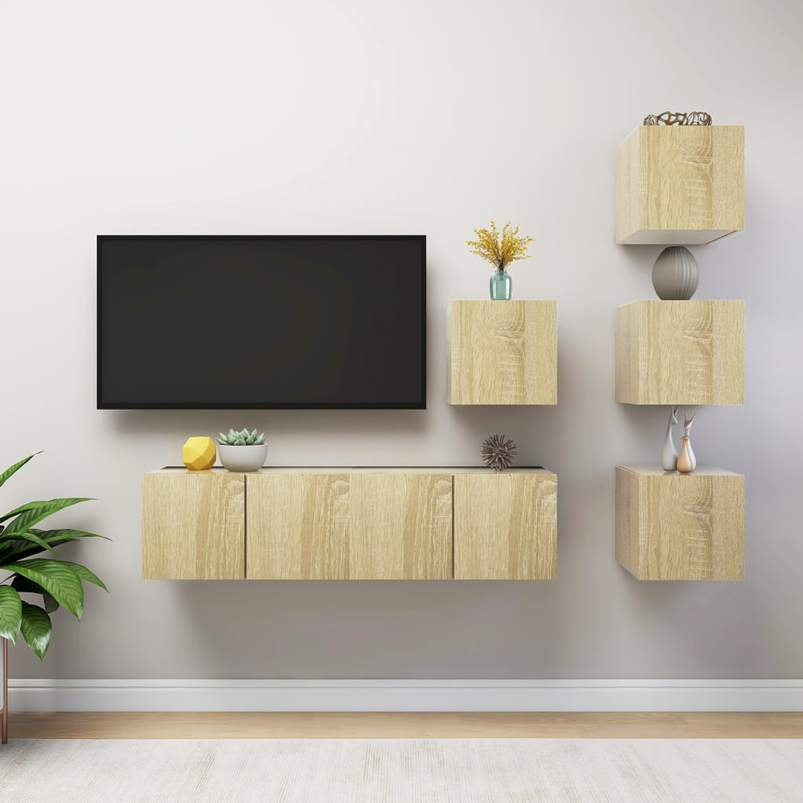 vidaXL 6 pcs conjunto móveis de TV derivados madeira carvalho sonoma 1