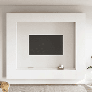 vidaXL 6 pcs conjunto de móveis de TV derivados de madeira branco