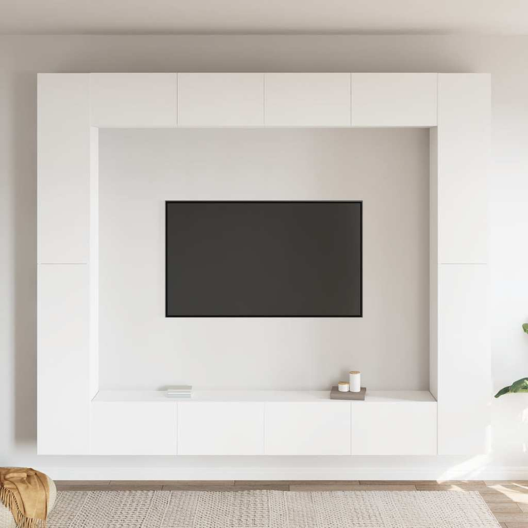 vidaXL 6 pcs conjunto de móveis de TV derivados de madeira branco 1